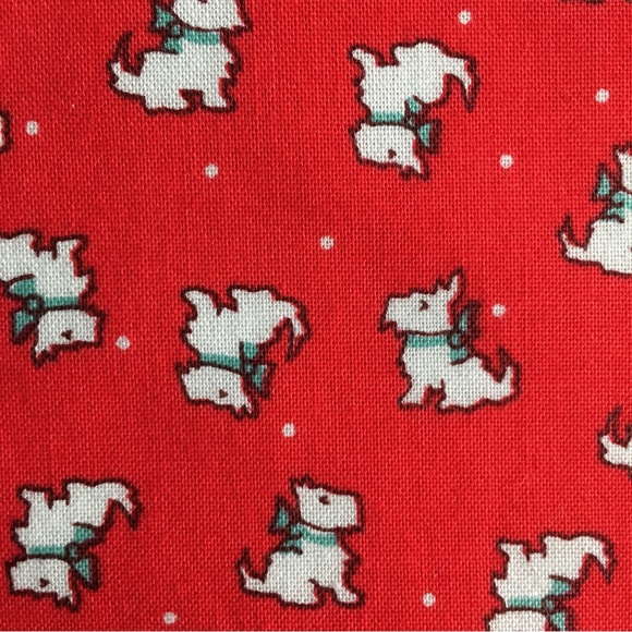Handmade Retro Style Scottie Dog Holiday Napkins, Set of 2 - Picture 3 of 13